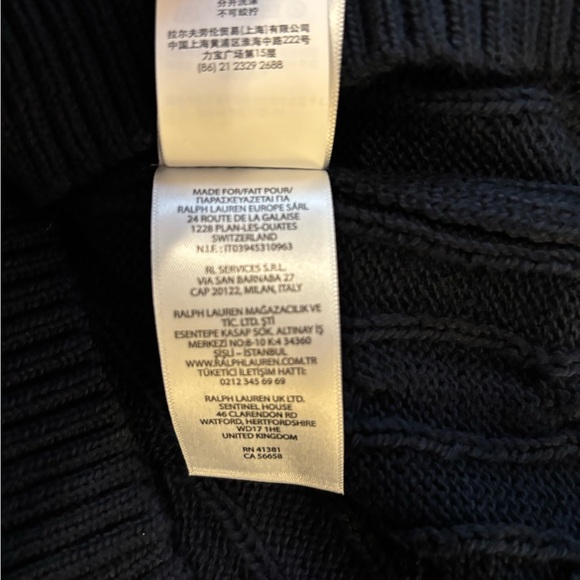 Polo Ralph Lauren Cable Knit Cotton Sweater Vest in Navy Size M. NWT - Picture 11 of 11